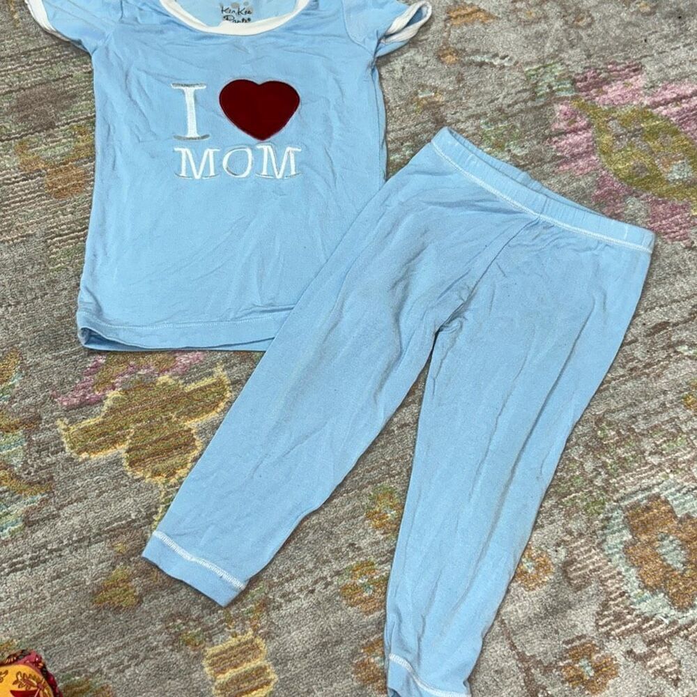 Kickee pants pajama set I love mom sz 12/18